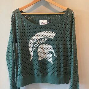 4Her Green Mesh Women's Spartan top Size Large